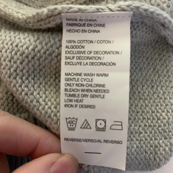 IZOD Sweater Light Grey Cotton Cable Knit Preppy Irish Ski Crew Neck- NWT - Picture 13 of 13